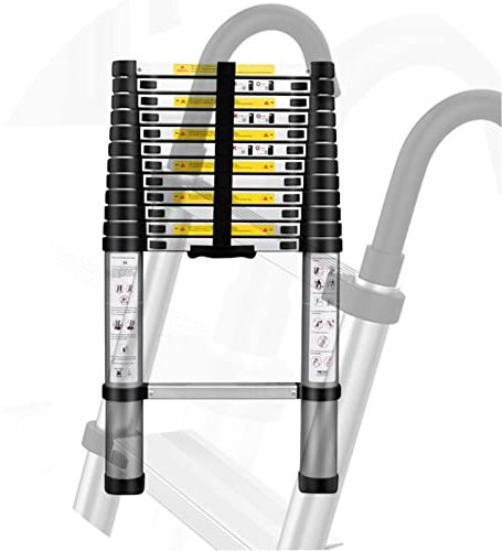 WYYZH Aluminum Telescoping Ladder Safety Lock Design Collapsible Ladder Velcro Straps Attic Ladder for Engineering Loft DIY 4 Size (Size : 4.4m/14.44ft)