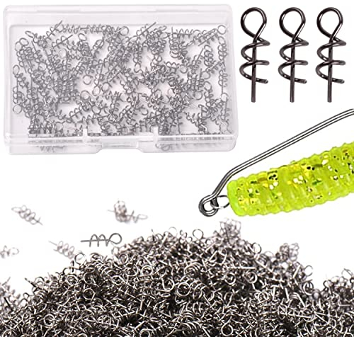 SHADDOCK Korkschrauben für Kunstköder Angelköder Gummifische Jigs, Angelhaken, 100 Stück (14mm), Schraubspitze, J-Haken