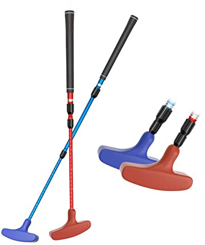 ToVii Golf Putter, 2 Pack Mini Golf Putter Kids Golf Putter for Men Women Two-Way Right or Left Handed Mini Golf Clubs Junior Golf Putter with Adjustable Aluminum Alloy Shaft - Blue & Red