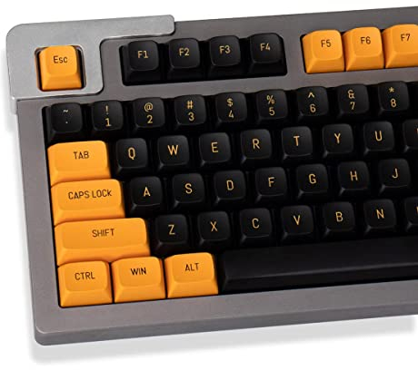 Black and Orange Keycaps Set Doubleshot MSA Profile 150 Keys Custom Keycaps for Cherry MX 61/64/68/84/87/96/104/108 Mechanical Keyboard