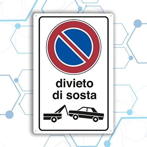 Nitek cartello divieto di sosta rimozione forzata in pvc 30cm x 20 cm Cartello adesivo|Sign, Schild |Impermeabili Lavabili, Garage, cancelli, proprietà private