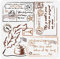 FINGERINSPIRE Postkarten Schablone 30x30cm Französische Schrift Schablone Kunststoff Feder Tintenfass Umschlag Poststempel Muster Schablone Französisches Thema für Malerei auf Wänden Möbel Umschläge