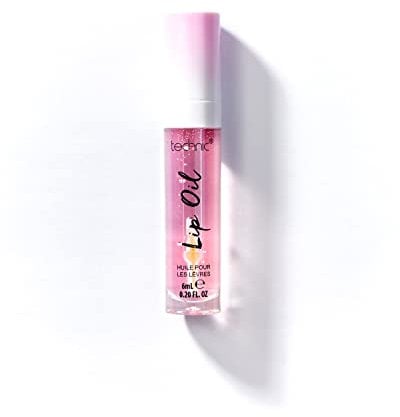 Technic Lip Oil - Strawberry - Flavoured, Non Sticky, Hydrating Lip Oil - High-Shine, Glossy Finish That Can be Worn Alone or On Top Of Your Favourite Lipstick