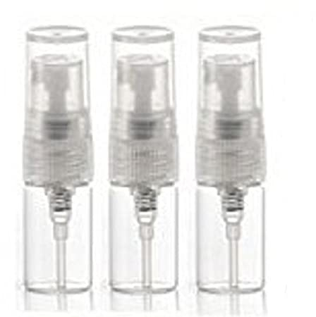 CMJ™ 3 x 2ml CLEAR Glass Spray Bottles Atomiser Travel Perfume Liquid Sample Atomizer UK SELLER