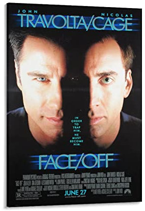 Filmposter Face Off, Nicolas Cage Joseph Travolta, 3 Kunstwerke, Leinwand, Poster, Wandkunstdrucke, moderne Dekoration, 30 x 45 cm