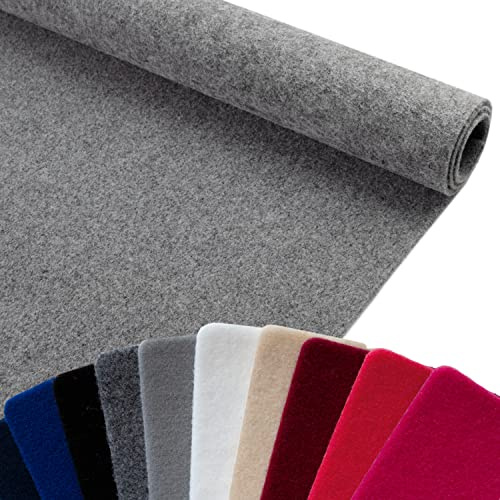 Primaflor Event- und Messeteppich Revexpo | 100x1000 cm | Grau | Brandschutzklasse Bfl-s1, 5 mm Höhe, 680 g/m², glatte Oberfläche und individuell zuschneidbare Rollen bis 30 m Meterware