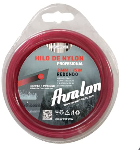 Avalon - Filo Rotondo in Nylon Universale per decespugliatore e Tosaerba (2 mm x 15 m)