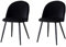 GrandCA HOME Lot de 2 Chaises de Salle à Manger en Velours, Chaises de Cuisine avec Coussin de Siège en Velours Doux, Chaises de Salle à Manger Latérales Rembourrées pour Salon, Noir