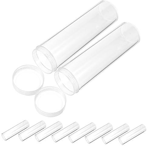 OATIPHO 10stücke Teiliges Transparente Münzaufbewahrungsröhren Sammler-münzhalter Zur Schutz Displayaufbewahrung Oxidationsbeständig Praktisch Für Münzsammlungen