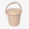 Plastic Bucket with Lid Handle Small Large Storage Bucket Bin Container Measures (10L, Mocha)