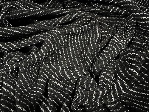 Jersey-Stoff, Meterware, Slub, Schwarz und Grau