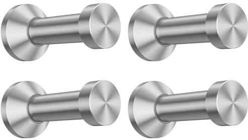 Dripex Handtuchhaken Edelstahl Kleiderhaken Garderobenhaken Einzelhaken bis zu 15kg belastbar Haken Silber 4 Stück