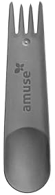 Reusable Sporks Pack of 5 Travel Camping Lunch Cutlery 2-in-1 Forks & Spoons Break Resistant (Grey)
