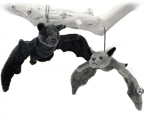 Fledermaus Kuscheltier Plüschtier Stofftier - Set hellgrau und dunkelgrau
