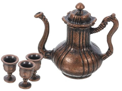 Vaguelly 1satz Teekannen-Set Für Puppenhaus Miniatur Teegeschirr Mit Teetassen Realistische Dekoration Für Kinderzimmer Und Puppenhaus Orientalisches Design Für Kreative Spielwelten