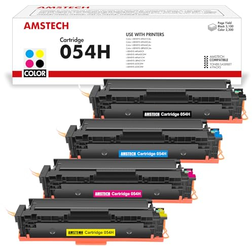 054H 054 CRG-054H CRG-054 Kompatibel für Canon 054H Toner Set 054 Cartridge i-SENSYS MF643Cdw MF641Cw MF645Cx LBP623Cdw LBP621Cw MF642Cdw MF644Cdw LBP622Cdw MF640C Schwarz Cyan Gelb Magenta, 4er-Pack