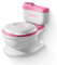3-en-1 Potty Training Toilette – vrai son de chasse d'eau, design compact, musique et porte-rouleau, siège de toilette parfait pour tout-petits pour un apprentissage de la propreté – Rose