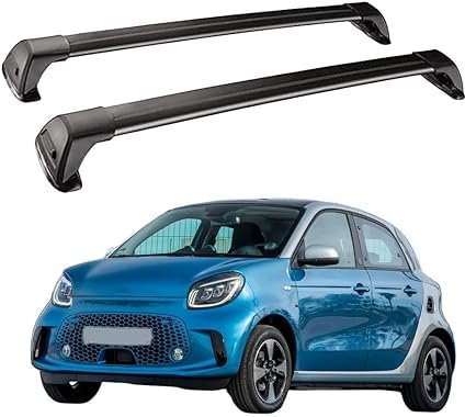 DPBXQ 2 Stück Aluminium Dachträger für Smart Forfour 4 Door 2016 2017 2018 2019+,DACHTRÄGER AUS Aluminium Fahrradträger Dachboxen Dachgepäckablage,1