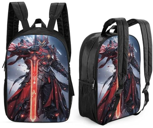 Mecha-Krieger-Rucksack, 3D-bedruckt, doppelseitiger Kinderschulrucksack für Kinder, Reiserucksäcke mit hoher Kapazität, Büchertaschen, Kinderschultasche, Rucksack, 17 Zoll