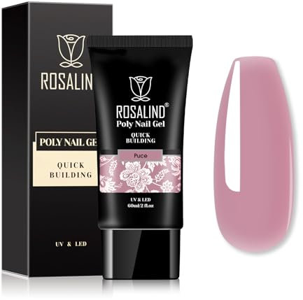 ROSALIND Poly Nail Gel Ricostruzione Unghie 60 ml, Puce UV Gel Extension Unghie DIY, Poligel per Professionale, Principiante, Regalo per le amanti delle unghie