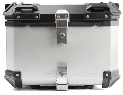 POIBNZ Motorrad Topcase für Honda CRF 1000 L Africa Twin Adventure Sports, Multifunktionale Wasserdicht Tragbares Motorradkoffer, Motorrad Reise Aufbewahrungsbox Sicher und Langlebig,55L-Silver