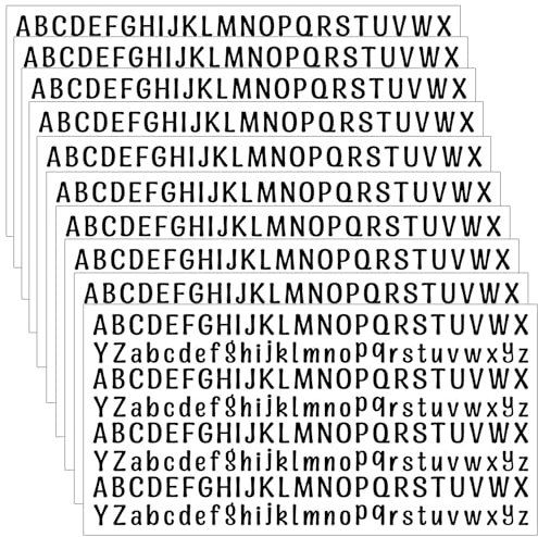 13 mm Kleine Buchstaben Aufkleber,10 Blätter Schwarz Klebebuchstaben Wetterfest Sticker(2080 Alphabet) Selbstklebende Alphabet Aufkleber (Schwarz)