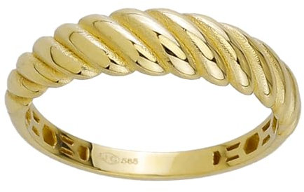 JC Schmuck Echt 585 Gold Damen Ring Schmuckring mit Design in Gelbgold Größe wählbar Schmuck für Frauen Unisex | Made in Germany I 8700