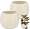 KOTARBAU® Blumentopf Cremefarbe Keramik Rund ⌀ 12 cm Höhe 14 cm Glasiert 2 St. Groß Übertopf Pflanztopf Pflanzkübel