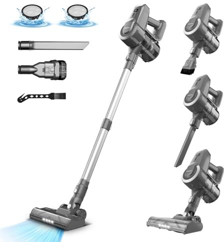 Aspirapolvere senza fili, 20Kpa&40Min scopa elettrica senza fili, aspirapolvere senza filo ultraleggero 6 in 1, Aspirapolvere batteria portatile per pavimenti duri, moquette, peli di animali domestici