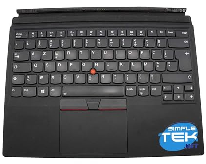 SIMPLETEK - Tastatur kompatibel mit ThinkPad X1 Tablet Gen 3 Layout AZERTY Französisch Schwarz (Generalüberholt)