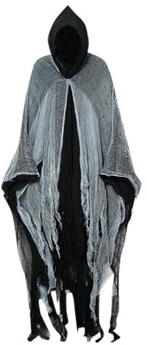 2024 Neu Halloween Geister Kostüm Erwachsene Sensenmann Gruselig Halloween Kostüm Horror Umhang Mit Kapuze - Geist Cape Outfit Geist Kostüme Halloween-Kostüm Für Herren Damen Frauen Partner