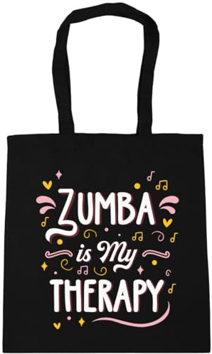 Hippowarehouse Zumba is my therapy Tote Shopping Gym Beach Bag 42cm x38cm,10 litres