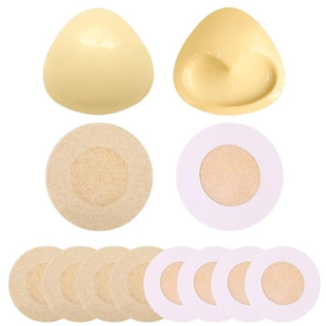 LSYYSL 1 Pair Of Sponge Self-Adhesive Breast Pads And 5 Pairs Of Skin-Colored Bra Pads, Bra Inserts, Double-Sided Adhesive Breast Pads, Underwear Accessories