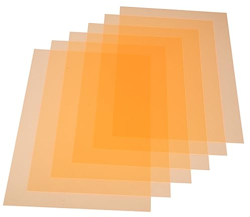 Orange A4 Gel Lichtfilter aus PVC, Transparent für Präzise Lichtsteuerung | 6 Stück, 29,7x21x0,1cm Format, für Bücher, Seiten und Kreative Kunstprojekte