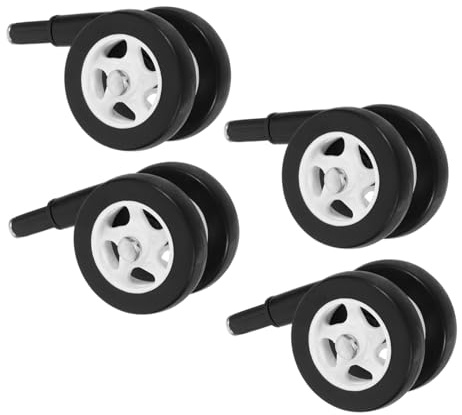 Kinderwagenrad Ersatzteile 4 Stück PP Schwarze Lenkrollen | Räder für Stubenwagen, Radwechsel, Kinderwagenradzubehör für Kinderwagen und Gehhilfen