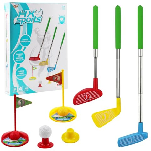 Puasok Lot de 12 mini clubs de golf pour enfants de 5 à 7 ans, rétractables, mini golf pour la maison, mini clubs de golf, jouets pour enfants pour l'extérieur et l'intérieur