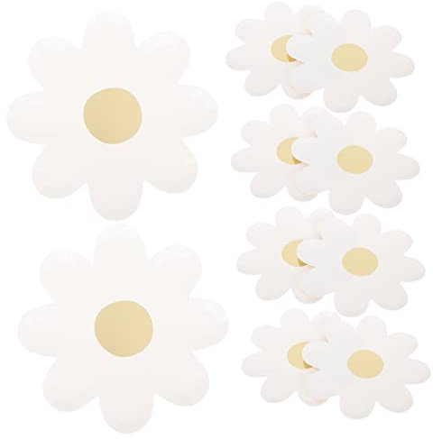 Beatifufu 20Pièces Assiettes Papier Forme de Marguerite pour Événements Vaisselle pour Anniversaires Réunions Familiales