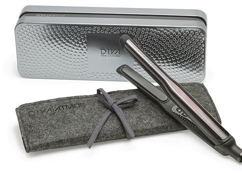 Diva Pro Styling Atmos Professional Styler | Super Slim - 13mm | Adaptive Heat Technology Hair Straightener with MAK Oil-Infused Ceramic Plates