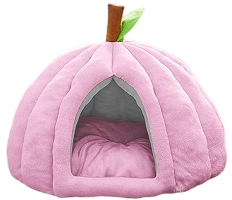 Kürbis-Katzenbett,Katzenhöhle Waschbares Katzenhaus,Halloween Haustierbett Weiches Komfort Zelt Katzenstreu Bett Warme Beruhigendes Bett für Katzen und kleine Hunde Schlafen (C, 43x43x36cm)