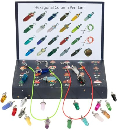 Edelstein Adventskalender 24 Tage Weihnachtskalender Countdown Steine Kristalle Kette Advent Kalender Steine Geschenke