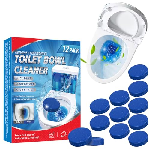 Tablettes WC Nettoyantes,12pcs Pastille Toilette,Toilet Bowl Cleaner Tablets,Blocs de Réservoir Toilette,Bloc de Nettoyage de Toilett,Pastilles de Nettoyage pour Réservoir de Chasse D'eau