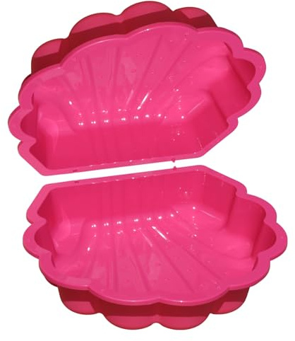 Lot de 2 coquillages à sable et à eau pour enfant - Rose avec étoiles - Bac à sable et pataugeoire pour jardin - Coquillage de jeu avec couvercle - Jouet d'eau d'extérieur pour enfants de 1 à 6 ans