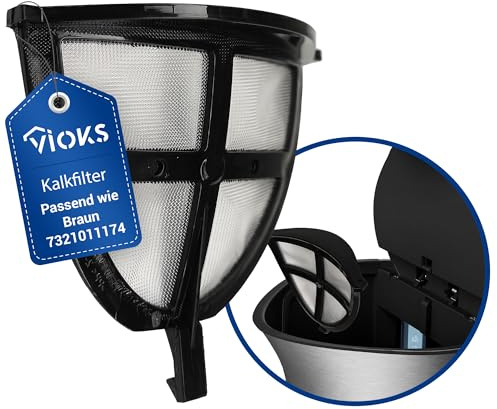 VIOKS Kalkfilter Wasserkocher Ersatz für Braun 7321011174 Ausgießfilter | Kalk Filter Kalksieb Ersatzfilter Kalkschutz Kalkstopp Feinsieb Kalkfänger, für WK5100BK WK5110BK WK5115BK
