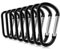 ZEINZE Carabiner Clip 3 Aluminum D-Ring Spring Loaded Gate Small Keychain Carabiners Clip Set for Outdoor Camping Mini Lock Hooks Spring Snap Link Key Chain Durable Improved Design 8 Pack (Black)