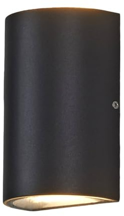 Lucande LED Wandleuchte außen Jale (spritzwassergeschützt (Modern) in Schwarz aus Aluminium (2 flammig,) - Außenwandleuchten Wandlampe Led Außenlampe Outdoor für Außenwand/Hauswand