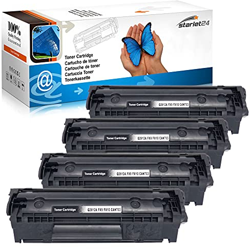 4X Toner ersetzt HP Laserjet Q2612a 12A M1005MFP M1319F MFP 1010 1012 1015 1018 1020 1022 3015 3020 3030 3050 3052 3055 Canon LBP2900 LBP2900i - Black 2.000 je Seiten