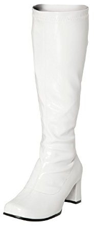 Bismaa Go Go Go-Stiefel für Damen im Stil der 1960er und 1970er Jahre, Retro-Stil, Größen 36-47, weiß, 37 EU