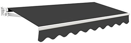 Primrose 2.5m Manual Awning - Kensington DIY Patio Awning Gazebo Canopy Complete with Fittings and Winder Handle (Charcoal)