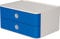 HAN Schubladenbox Allison SMART-BOX mit 2 Schubladen und Trennwand, Kabelführung, stapelbar, Utensilienbox für Büro, Schreibtisch Küche, möbelschonende Gummifüße, 1120-14, hochglänzend, royal blue