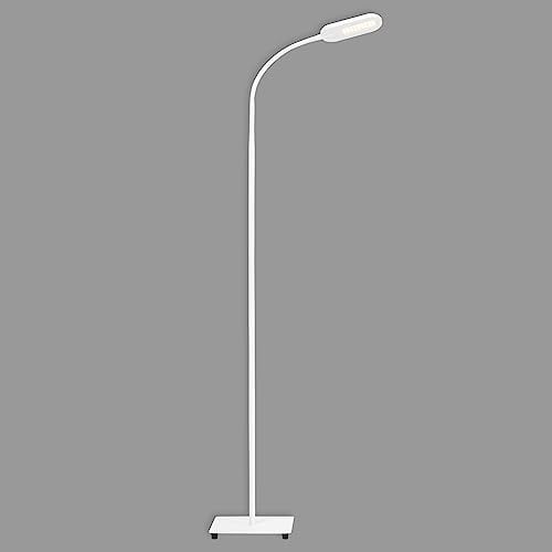 BRILONER - LED Stehlampe mit Touch, dimmbar in Stufen, einstellbar von warmweiß bis kaltweiß, Leselampe, Wohnzimmerlampe, Deckenfluter, Standleuchte, Stehleuchte, 21x21x128 cm, Weiß